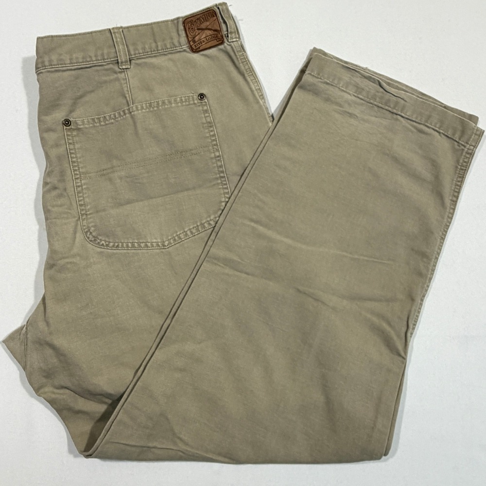 Columbia River Lodge Canvas Hunting Pants Mens 42x32 Khaki Cargo Y2K Vintage